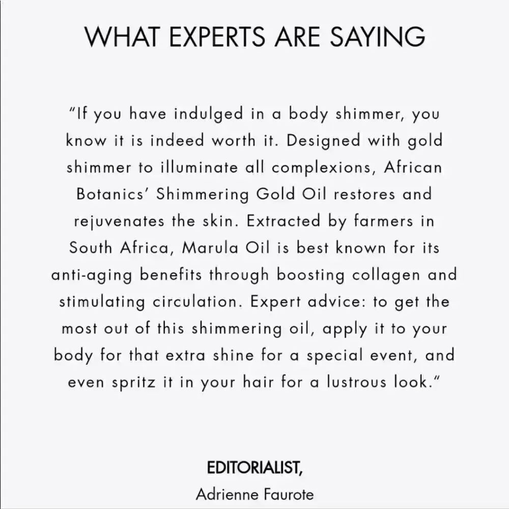 African Botanics Shimmering Gold Oil - Picture 9 of 12